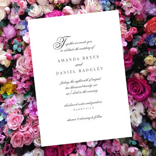 Invitación Elegante Boda de presupuesto de caligrafía simple