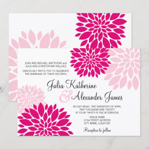 Invitación Elegante Boda de ráfagas florales de Rubor rosa Fu