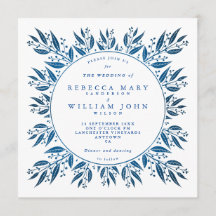 Elegante Boda de Relieve metalizado azul de la Mar