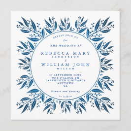 Invitación Elegante Boda de Relieve metalizado azul de la Mar