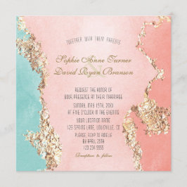 Invitación Elegante Boda de Relieve metalizado dorado de colo