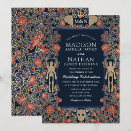 Invitación Elegante Boda de Relieve metalizado dorado gótico 