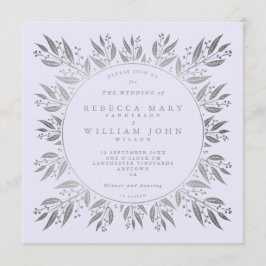 Invitación Elegante Boda de Relieve metalizado fino plateado