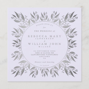 Invitación Elegante Boda de Relieve metalizado fino plateado