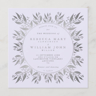 Invitación Elegante Boda de Relieve metalizado fino plateado
