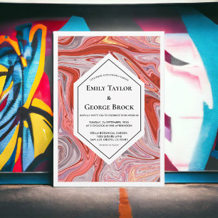 Invitación Elegante Boda de resumen de lava de color minimali