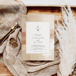Invitación Elegante Boda de resumen de oro cepillado