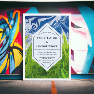 Invitación Elegante Boda de resumen del paisaje del cielo azu