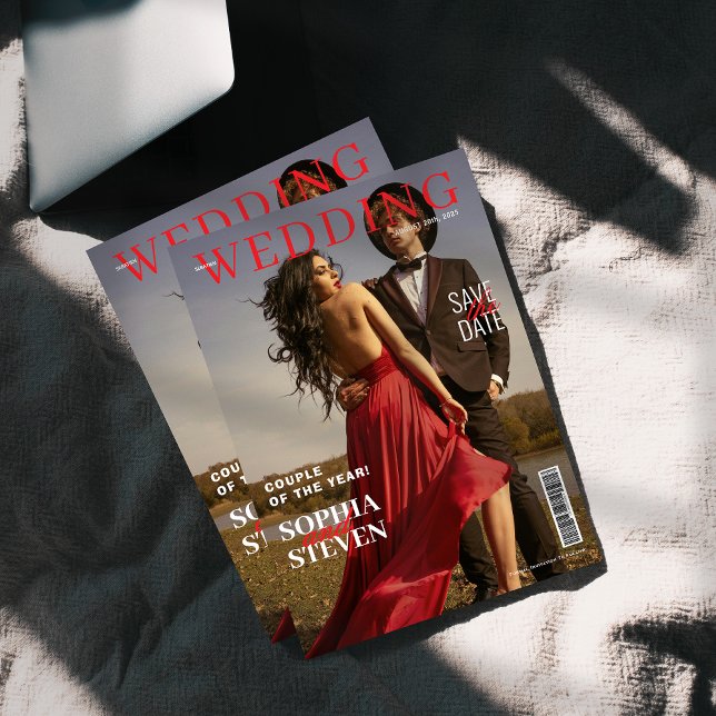 Invitación Elegante Boda De Revista Salvar La Fecha (Subido por el creador)