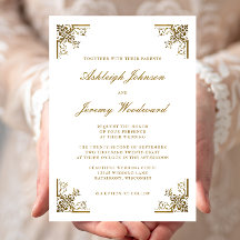 Elegante Boda de Rincones Ornatos de Oro Vintage