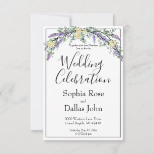 Invitación Elegante Boda de rosas amarillas de moda boho Lave