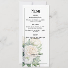 Invitación Elegante Boda de rosas blancas y peones