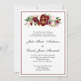 Invitación Elegante Boda de Rosas religiosos católicos