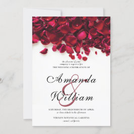 Invitación Elegante Boda de rosas rojas