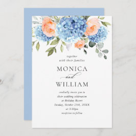 Invitación Elegante Boda de rosas rosadas de Rubor Hydrangea