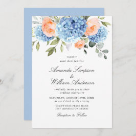 Invitación Elegante Boda de rosas rosadas de Rubor Hydrangea