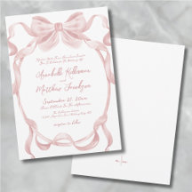 Elegante Boda de Rubor Pink Bow Whimsical