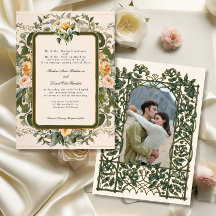 Elegante Boda de sabio amarillo floral vintage