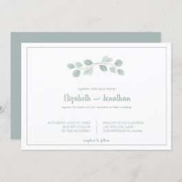 Invitación Elegante Boda de Sucursal Eucalyptus