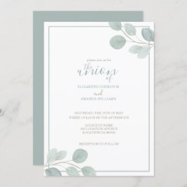 Invitación Elegante Boda de Sucursal Eucalyptus