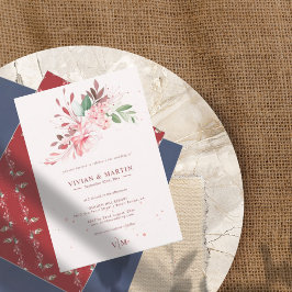 Invitación Elegante Boda de Sueño Rosa Sakura Flawless