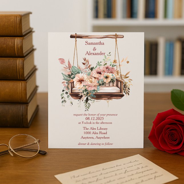Invitación Elegante Boda de Swing de los Jardínes Florales (Subido por el creador)