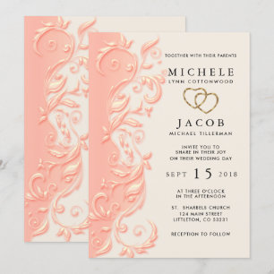 Invitación Elegante Boda de Swirl Floral