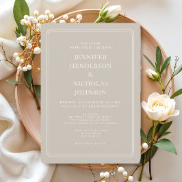 Invitación Elegante Boda de Taupe Formal