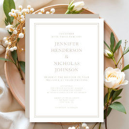 Invitación Elegante Boda de Taupe Moderno