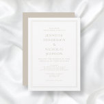 Invitación Elegante Boda de Taupe Moderno<br><div class="desc">Elegante Invitación a la Boda de Taupe Moderno.</div>