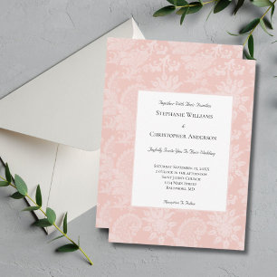 Invitación Elegante Boda de tela floral blanca rosa