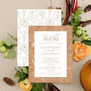 Invitación Elegante Boda de Terracota Floral Cena