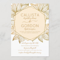 Elegante Boda de Terrario Floral de Oro Hexagon