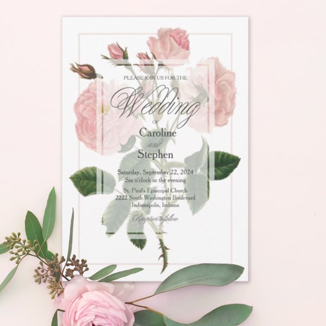 Invitación Elegante Boda de tipografía bélica rosada (Subido por el creador)