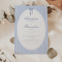 Elegante Boda de Tira Azul de Guion Clásico con La
