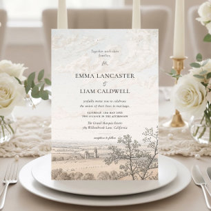 Invitación Elegante boda de toile de campo francés