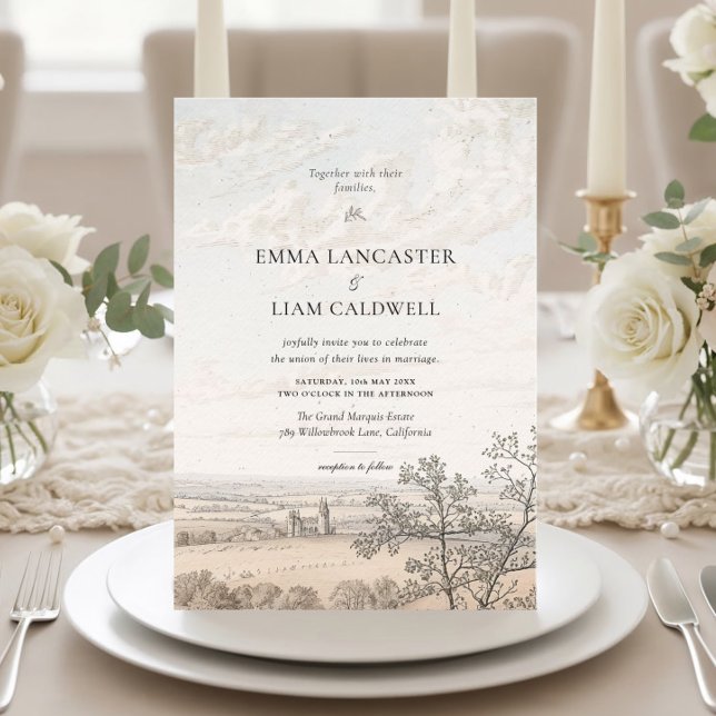Invitación Elegante boda de toile de campo francés (Subido por el creador)