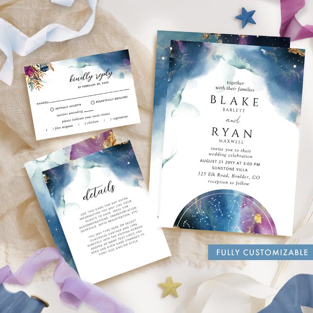 Invitación Elegante Boda de tono de joyas celestes (Subido por el creador)