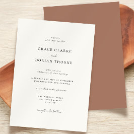 Invitación Elegante Boda de tono neutro minimo neutro de la T