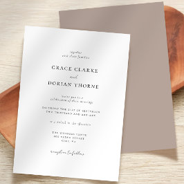 Invitación Elegante Boda de tono neutro minimo neutro de la T