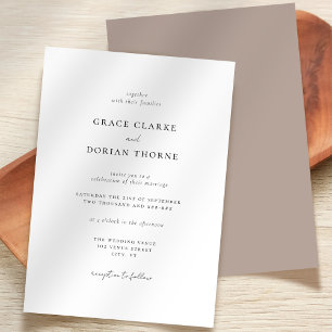 Invitación Elegante Boda de tono neutro minimo neutro de la T