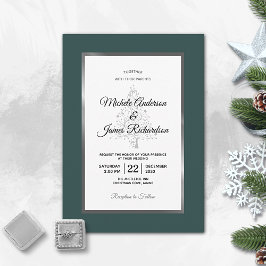 Invitación Elegante Boda de vacaciones de invierno de plata e