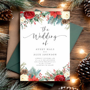 Invitación Elegante Boda de vacaciones de Navidades de invier