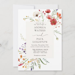 Invitación Elegante Boda de vegetación de flores silvestres