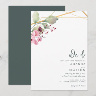 Invitación Elegante Boda de vegetación simple