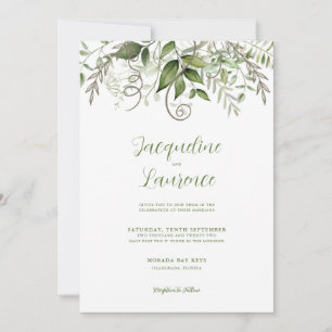 Invitación Elegante Boda de vegetación tropical exuberante
