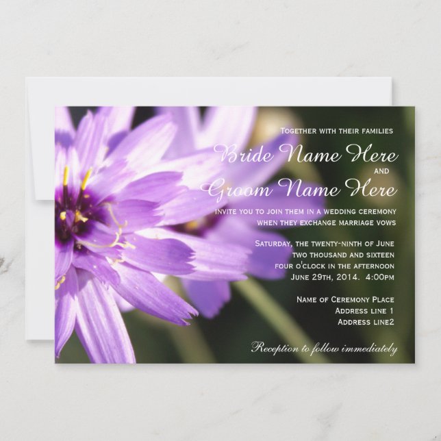 Invitación Elegante boda de verano con flores de margarita bo (Anverso)