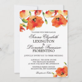 Invitación Elegante Boda de verano de adormidera dorada de Ca