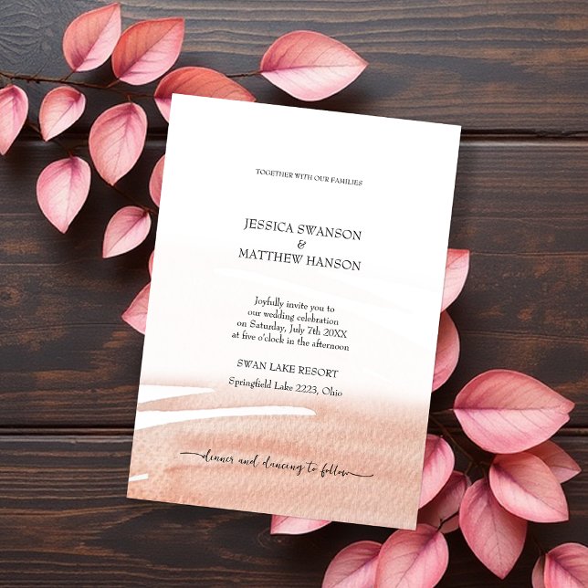 Invitación Elegante Boda de verano de coral (Subido por el creador)