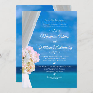 Invitación Elegante Boda de verano de Floral Ocean Beach